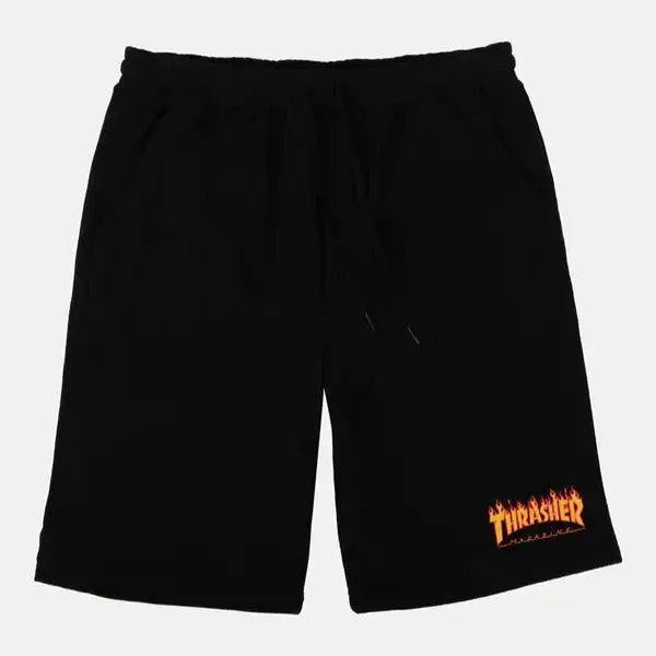 Magazine Flame Logo P.E. Sweat Shorts Black
