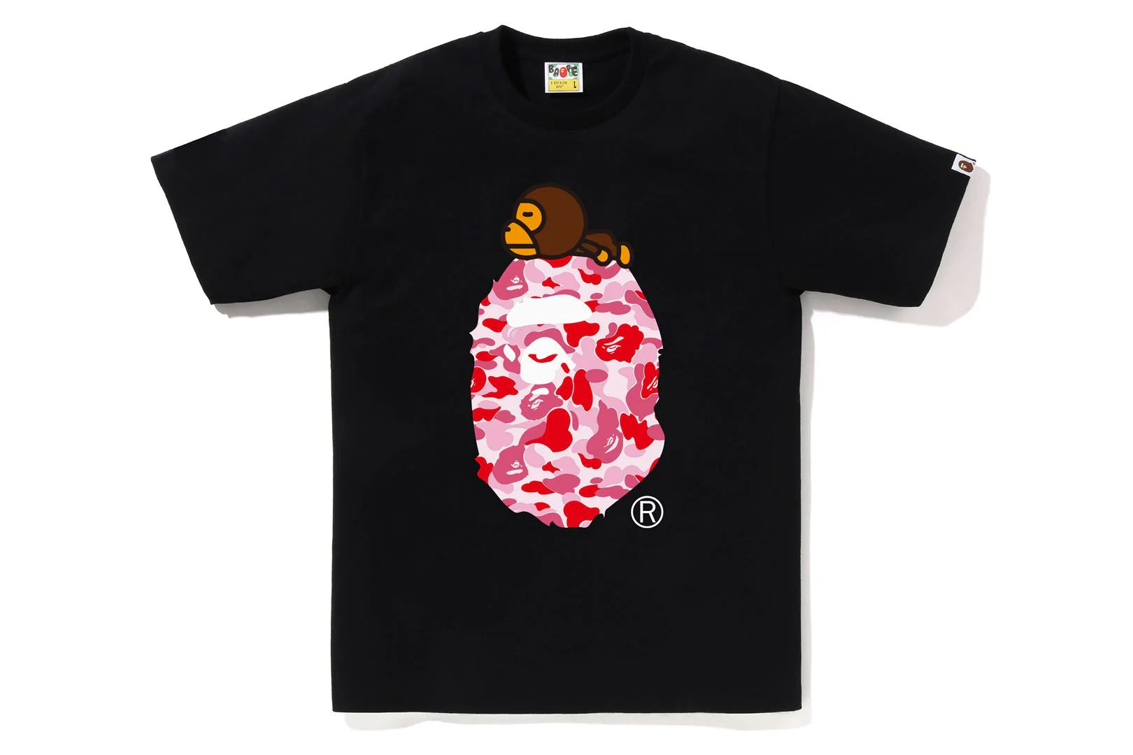 BAPE ABC Camo Milo On Big Pink Ape Tee