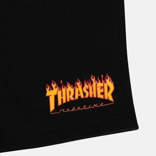 Magazine Flame Logo P.E. Sweat Shorts Black