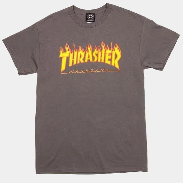 Flame Logo T-Shirt Charcoal Grey