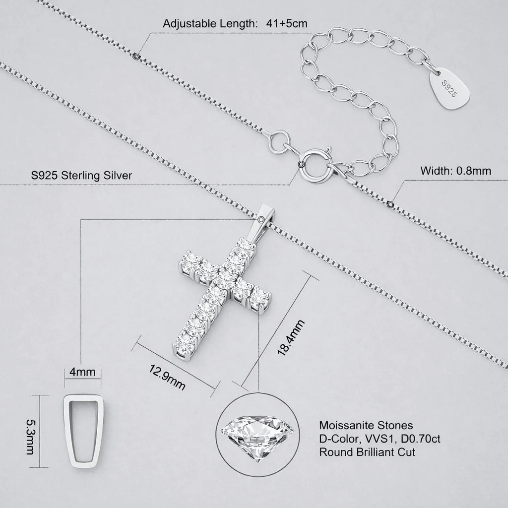 Moissanite Cross Necklace